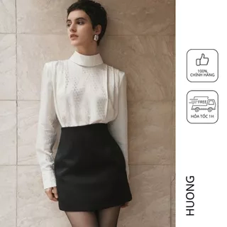 Áo sơ mi chấm bi trắng Calista Silk Blouse HUONG BOUTIQUE HBSM1165