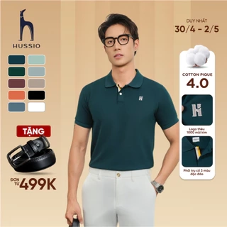 Áo polo nam DOMINUS vải cotton pique 4.0 mềm mịn, co dãn tốt, thoáng mát, đứng form - HUSSIO
