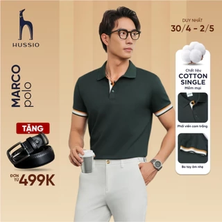 Áo polo nam MARCO vải thun cotton dày dặn, co dãn tốt, đứng form, thoáng mát - HUSSIO