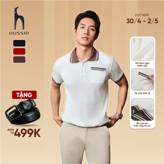 Áo polo nam PARADO vải thun gân thoáng mát, co dãn tốt, tôn dáng, che khuyết điểm - HUSSIO