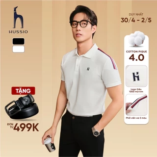 Áo polo nam STRONGHOLD vải cotton pique 4.0 mềm mịn, co dãn tốt, thoáng mát ,sang trọng - HUSSIO