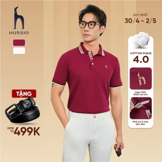 Áo polo nam TITANIUM vải cotton pique 4.0 mềm mịn, co dãn tốt, thoáng mát, sang trọng - HUSSIO
