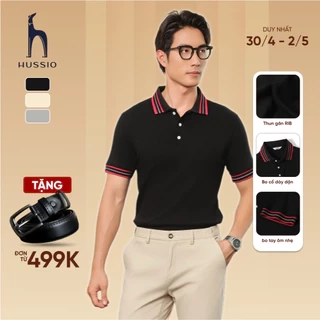 Áo polo nam VISTRA vải thun gân RIB dày dặn, co dãn tốt, đứng form, che khuyết điểm - HUSSIO