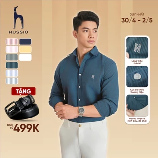 Áo sơ mi nam tay dài LOGO H SEASON 2 vải Oxford cao cấp, thoáng mát, thanh lịch - HUSSIO