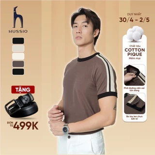 Áo thun nam cổ tròn AUSTIN vải Cotton Pique dày dặn, trẻ trung, năng động - HUSSIO