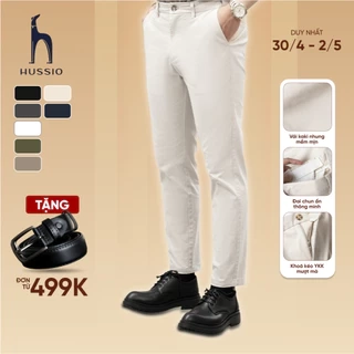 Quần dài nam CHINOS vải Kaki nhung cao cấp, co giãn, mềm mịn, trẻ trung, thanh lịch - HUSSIO