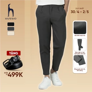 Quần dài tây nam CHITAN PANTS vải DRILL xuất xịn, dáng ủi xếp li, trẻ trung, thanh lịch - HUSSIO