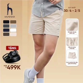 Quần Short nam vải Kaki nhung cao cấp, trẻ trung, lịch lãm, chuẩn form - HUSSIO
