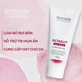 Sữa Rửa Mặt Dạng Gel Biotrade Acnaut Oxy Wash - Kiểm Soát Nhờn, Hỗ Trợ Giảm Mụn, Dịu Nhẹ Cho Da