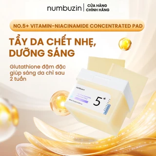 Toner Pad Numbuzin No.5+ Vitamin-Niacinamide Concentrated – Làm Sáng Da, Mờ Thâm, Cấp Ẩm (70 Miếng)