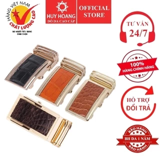 Đầu khóa da cá sấu Huy Hoàng 3,5 phân đầu vàng màu đen, nâu đất, vàng, nâu đỏ HP9213-14-15-16