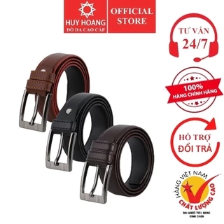 Dây nịt nam Huy Hoàng 4 phân may viền màu Bò HP4001, Đen HP4002, Nâu HP4003