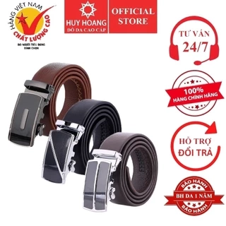 Thắt lưng nam da bò Vip Huy Hoàng màu da, đen, nâu HP4134-35-36 (đầu khóa giao ngẫu nhiên)