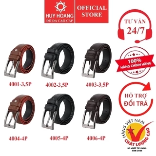 Thắt lưng nam may viền màu bò, đen, nâu HP4001-02-03-04-05-06
