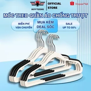 Bộ 50 móc treo quần áo chống trượt đệm cầu vai cao su xoay 360, Móc nhựa cao cấp, dẻo dai, bền bỉ.
