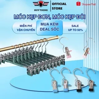 Combo 50 móc kẹp quần áo đa năng, treo quần áo, móc treo đồ đa năng bằng thép không rỉ, tiết kiệm diện tích