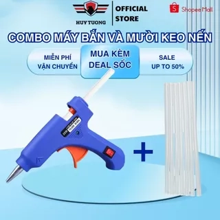 Combo máy bắn keo nến silicone 20w và 10 cây keo nến,súng bắn keo cầm tay nhỏ gọn cực tiện lợi