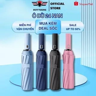 Dù 24 Nan Huy Tưởng Chất Liệu Polyester Chống Thấm, Đường Kính 104cm, Gấp Gọn 40cm