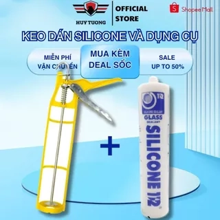Keo dán silicone + dụng cụ bắn keo, keo dán kính, bể cá, dán gỗ dán tường,.. chống thấm nước