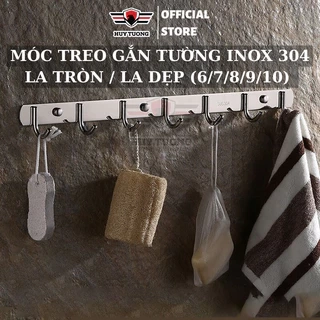 Móc treo tường, móc treo quần áo inox gắn tường treo quần áo 6 đến 10 mấu ( Không gỉ sét )