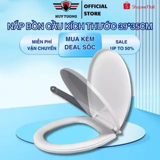 Nắp bồn cầu đủ bộ, nắp bồn cầu kích thước 39x35cm nhà vệ sinh, W.C chất liệu nhựa cao cấp phù hợp với hầu hết bồn cầu