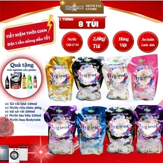 Combo 8 Túi nước giặt đậm đặc HygienC Plus+ - Khối lượng 2.6Kg - CB8T1