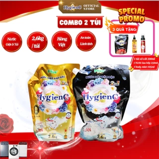 Combo 2 Túi nước giặt đậm đặc HygienC Plus+ Khối lượng 2.6Kg - CB2T2