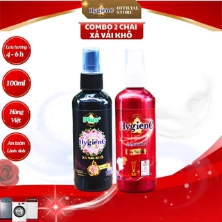 Combo 2 chai nước xả vải khô HygienC dạng xịt thơm quần áo - Dung tích 100ml