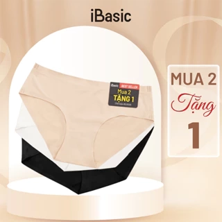 Pack 3 combo quần lót nữ su lưng vừa không đường may không lộ viền iBasic PA3V188 và Pack 3 V199 3 màu da