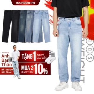 Quần jeans nam ICONDENIM, quần bò ống đứng, dáng suông, công nghệ Lightweight siêu nhẹ, chống nhăn tốt ICON105