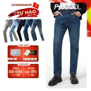 Quần jeans nam PROCOOL ICONDENIM, quần bò form slimfit ôm vừa vặn, công nghệ vải Coolmax mát lạnh, mềm mịn, thoải mái