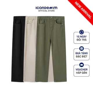Quần Kaki Nam Ống Suông Street-Style Logo Garment-Dyed Form Baggy  QKID0043