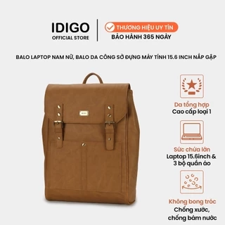 Balo Laptop Da Nam Nữ Cao Cấp IDIGO UBP2-6031, Balo Công Sở Nắp Gập Thời Trang Đựng Laptop 15.6 inch