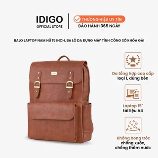 Balo laptop nam nữ 15” nắp gập cá tính IDIGO UBP2-5021-00