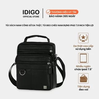 Túi đeo chéo nam da thật phối khoen IDIGO MB1 - 6017