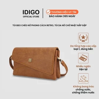 Túi đeo chéo nữ dáng chữ nhật nắp gập IDIGO FB2-380-00