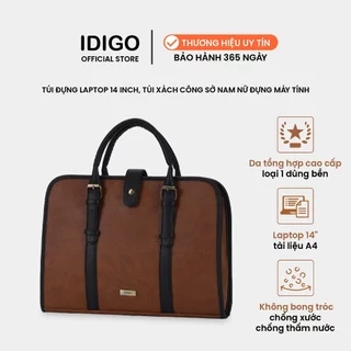 Túi đựng laptop 14 inch đeo vai, túi xách công sở nam nữ ngăn rộng đựng tài liệu A4 IDIGO UB2 - 6030