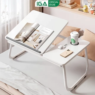 Bàn học gấp gọn IGA tùy chỉnh góc nghiêng giảm đau lưng mỏi mắt - GM55
