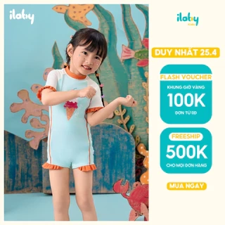 Bộ đồ bơi cộc bé gái ILABY bộ bơi liền So Sweet chất liệu thun lạnh chống nước size đại từ 9-38kg [3147]