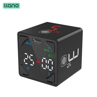 Đồng hồ hẹn giờ pomodoro LLANO từ tính không gây tiếng ồn có thể điều chỉnh âm thanh màu đen