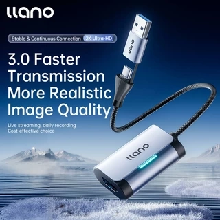 Thẻ ghi Video Llano Thẻ ghi Video 2 trong 1 USB C 3.0 HDMI sang USB C Ghi Video âm thanh ở 1080P @ 60Hz 2K @ 30Hz để giảng dạy Phát sóng trò chơi Hội nghị Video phát trực tuyến