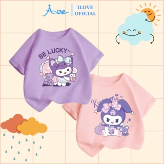 ILOVE Áo thun Cinnamoroll, áo phông cộc tay bé gái chất COTTON mềm mịn, thoáng mát cho bé gái 8.5-32kg