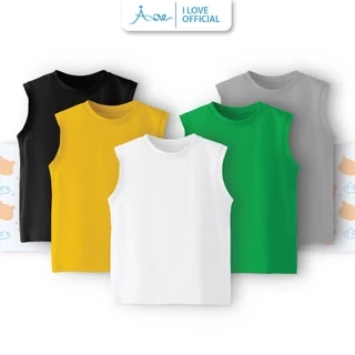 ILOVE Áo BA LỖ mẫu trơn cho bé, áo thun ba lỗ chất COTTON mềm mịn, thoáng mát dành cho bé trai 10-32kg