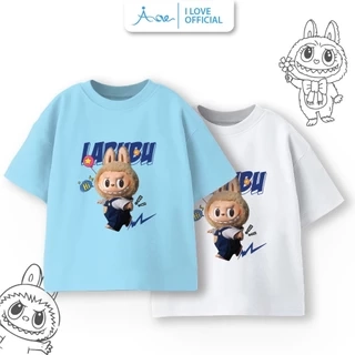 ILOVE Áo thun cộc tay LABUBU mẫu mới, áo phông chất cotton mềm mịn thoáng mát cho bé từ 8.5-32kg
