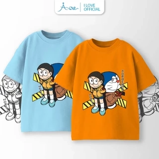 ILOVE Áo thun cộc tay NOBITA&DORAEMON cực ngầu, áo phông tay ngắn chất COTTON mềm mịn, thoáng mát dành cho bé 8.5-32kg