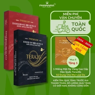 Hộp 8 miếng mặt nạ vàng cao cấp Tera20's tinh chất Ampoule sáng da, cấp ẩm, mờ sạm nám 30ml