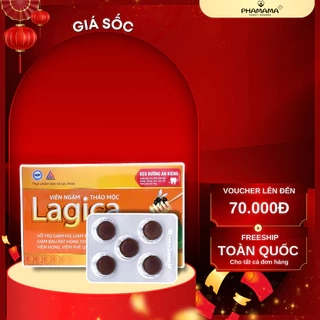 Viên ngậm thảo mộc Lagica làm giảm ho, giảm đau họng do viêm họng (10 viên/hộp hoặc 10 viên/túi)