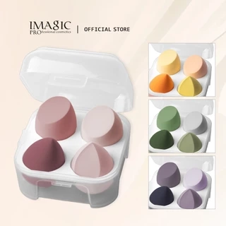 Set 4 bông mút trang điểm IMAGIC sử dụng khô mềm mại không hút phấn kèm hộp đựng