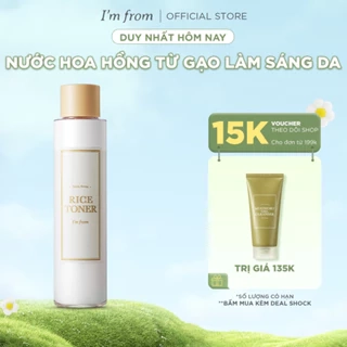 Nước hoa hồng gạo cấp ẩm, hỗ trợ làm sáng da I'm from Rice Toner