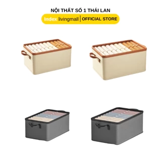 Hộp bảo quản quần áo có viền màu nude, màu xám, có hai size nhỏ, lớn| Index Living Mall | Nội thất Thái Lan